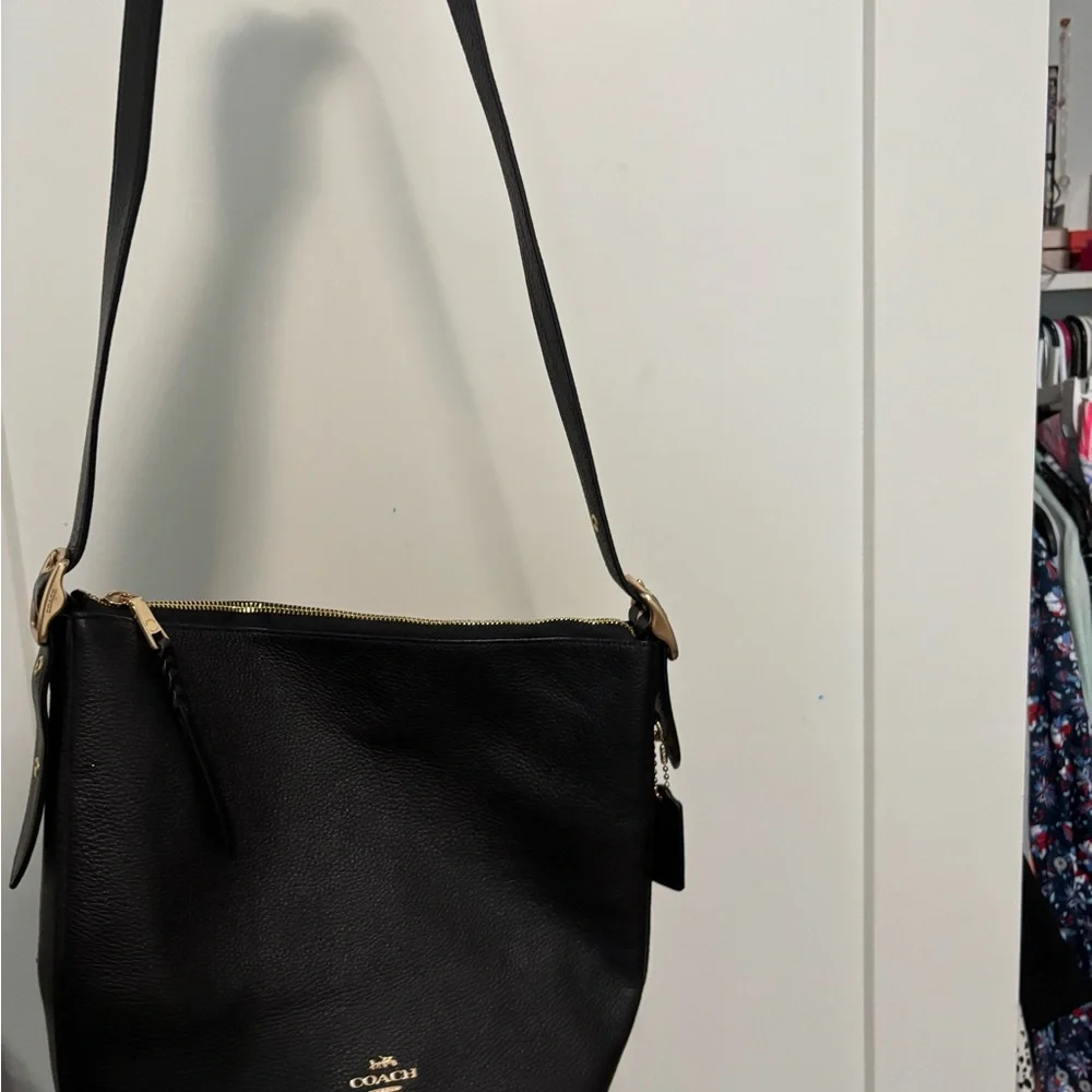 Coach Black Pebbled Leather Shoulder Bag - Picture 2 of 5